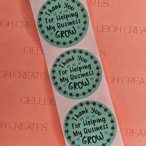 Thank You For Helping My Business Grow Packaging Sticker Label